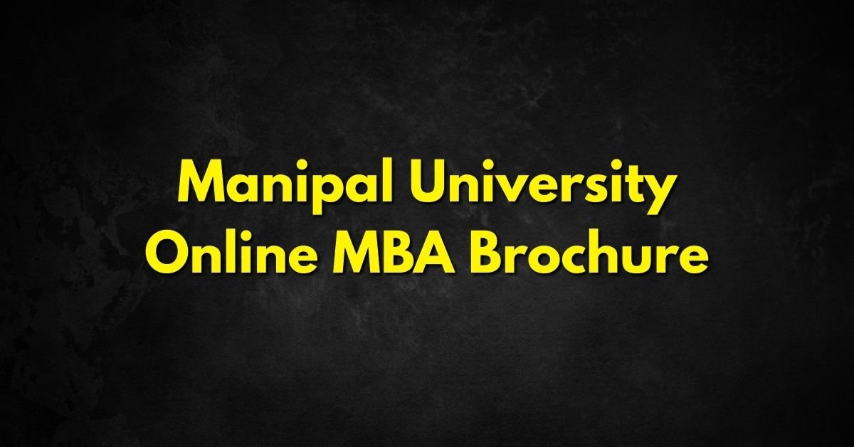 Manipal University Online MBA Brochure
