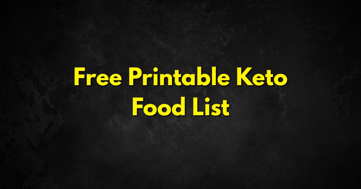 Free Printable Keto Food List